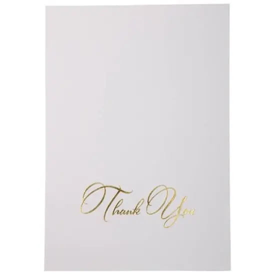 JAM Paper Blank Gold Script Thank You Card Set, 25ct. {1}