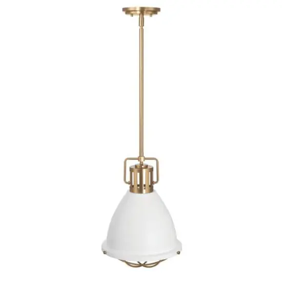 Hello Honey&reg; Kent Industrial Oversized Caged Metal Ceiling Light White/Gold {11}