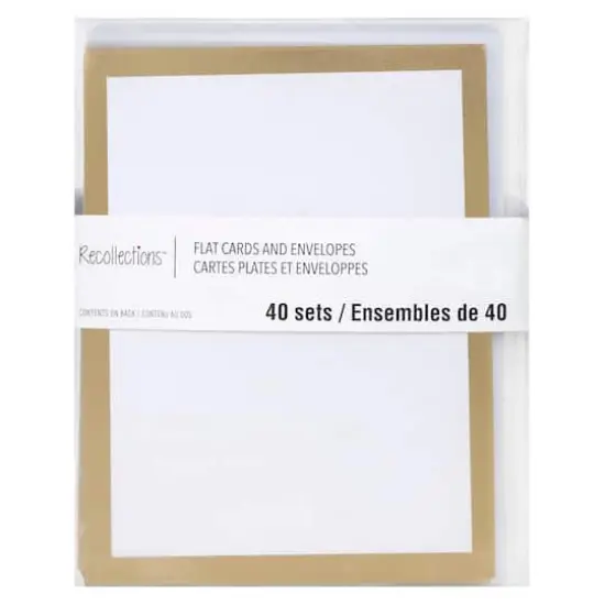 Gold Border Flat Cards & Envelopes by Recollections&trade;, 4.25" x 5.5" {1}