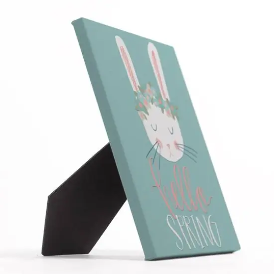 Hello Spring Bunny Tabletop Canvas Art {3}