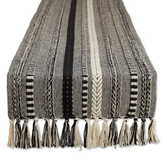 DII&reg; 108" Braided Stripe Table Runner Dark Green {2}