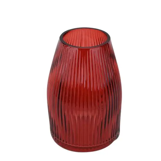 7" Ribbed Glass Vase by Ashland&reg; Burgundy {3}