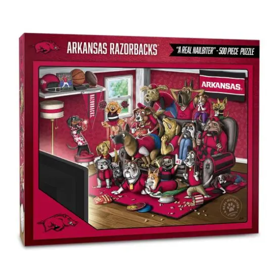 College Football Purebred Fans A Real Nailbiter 500 Piece Puzzle Arkansas Razorbacks {1}
