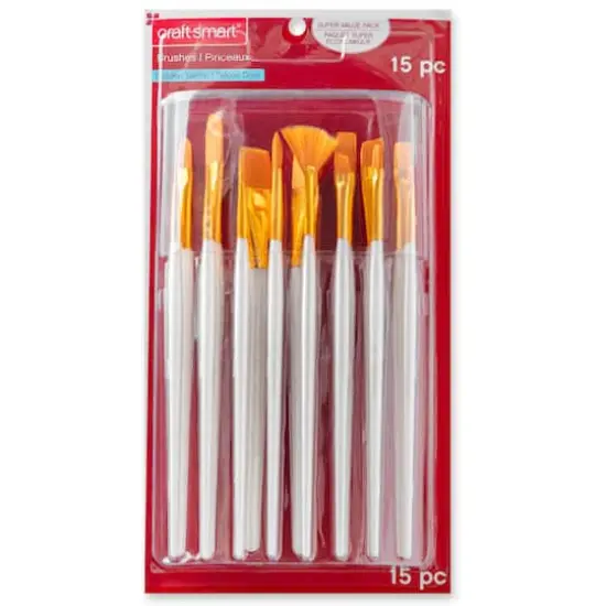 Golden Taklon 15 Piece Brush Set by Craft Smart&reg; {4}