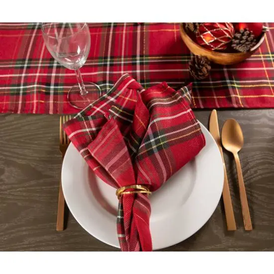 DII&reg; 120" Holiday Metallic Plaid Tablecloth {8}