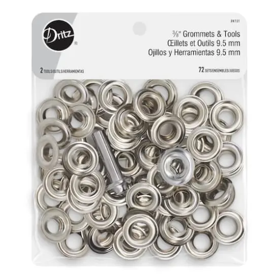 Dritz&reg; Silver 3∕8" Grommets & Tools, 72 Sets {1}