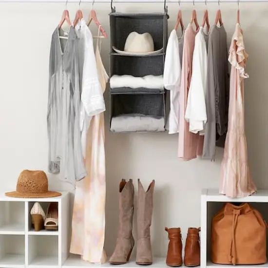 Household Essentials 3 Shelf Hanging Closet Organizer Graphite {3}