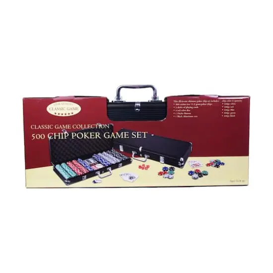 Classic Game Collection 500 Chip Poker Game Set in Black Aluminum Case {3}