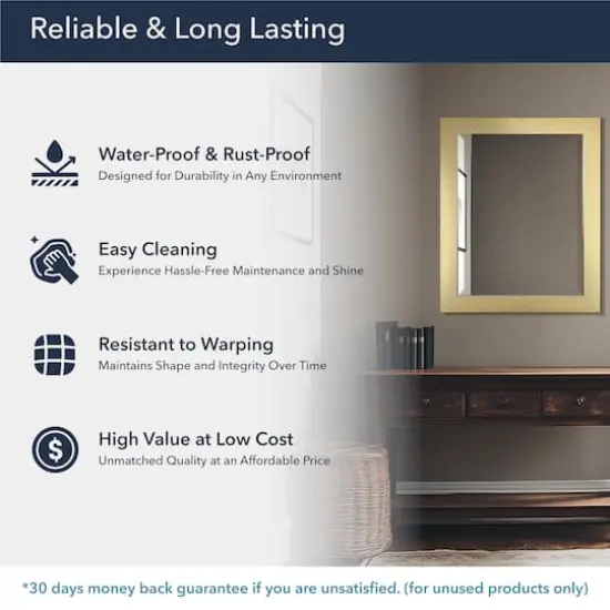 Head West White & Gold Framed Bevel Vanity Accent Mirror - 33" x 27" {5}