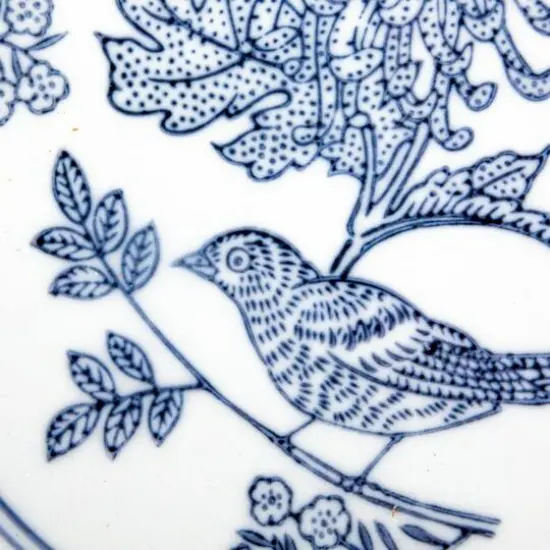 Hello Honey® 10" Blue & White Aviary Garden Stoneware Bowl {6}