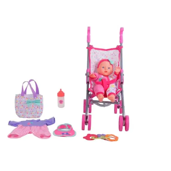 Dream Collection 12" Baby Doll Care Gift Set With Stroller {1}