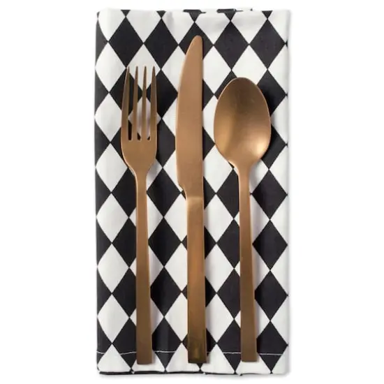 Black And Cream Harlequin Print Napkin, 6ct. {5}