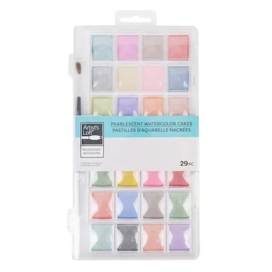28 Color Pearlescent Watercolor Cake Set by Artist's Loft&trade; Necessities&trade; {7}