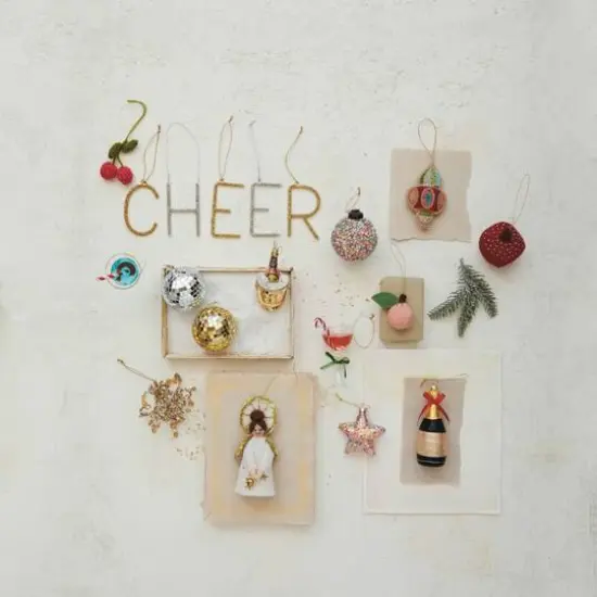 Hello Honey&reg; 5.25" Glass Champagne Bottle Ornament with Bow {3}