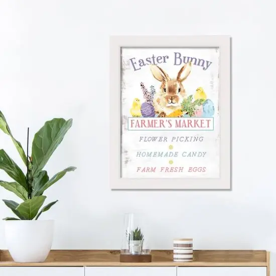 Easter Farmer's Market 12" x 16" White Framed Print Under Plexiglass {3}