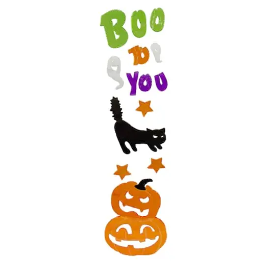 Green & Orange Boo To You Halloween Gel Window Clings {1}
