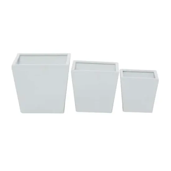 White Modern Planter, Set of 3" 7", 11", 5" {1}