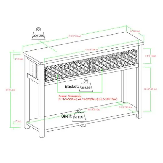 Walker Edison Reclaimed Barnwood Mission Storage Entry Table {9}
