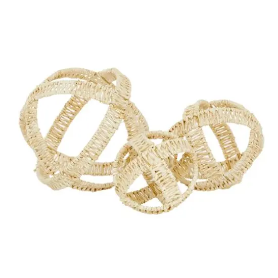 Cream Metal Natural Geometric Sculpture Set {1}