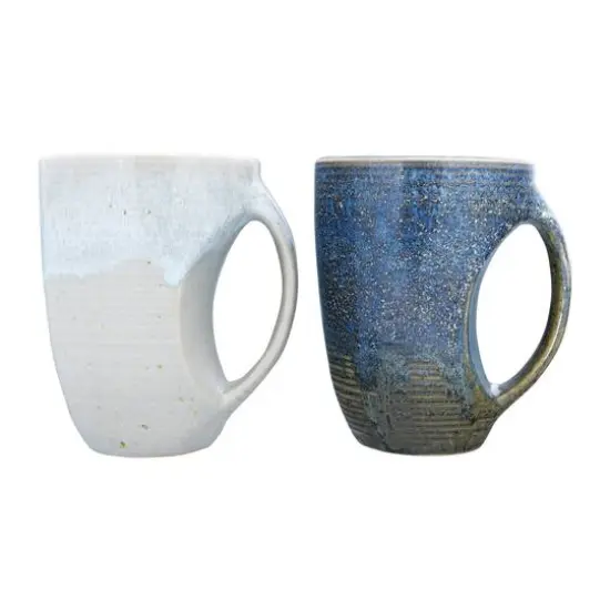 Hello Honey&reg; 12oz. Glazed Stoneware Mug with Grip Indent Set, 2ct. {3}