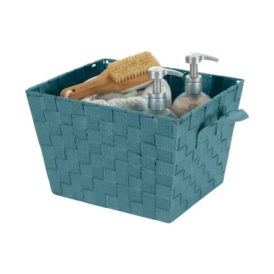 Simplify Small Woven Storage Bin Sapphire {5}