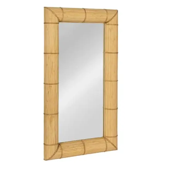 Hello Honey&reg; 43" Natural Brown Bamboo Rectangular Wall Mirror {1}