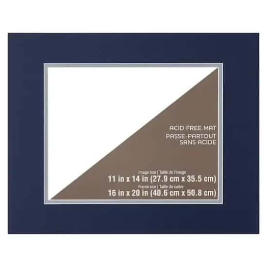 16" x 20" Double Mat by Studio D&eacute;cor&reg;, 11" x 14" Opening Midnight Blue/Bluestone {5}