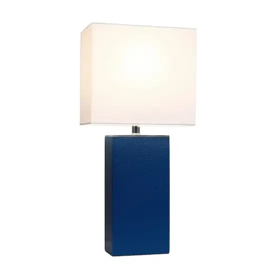 Lalia Home Lexington 21" Leather Home Décor Table Lamp Blue {3}