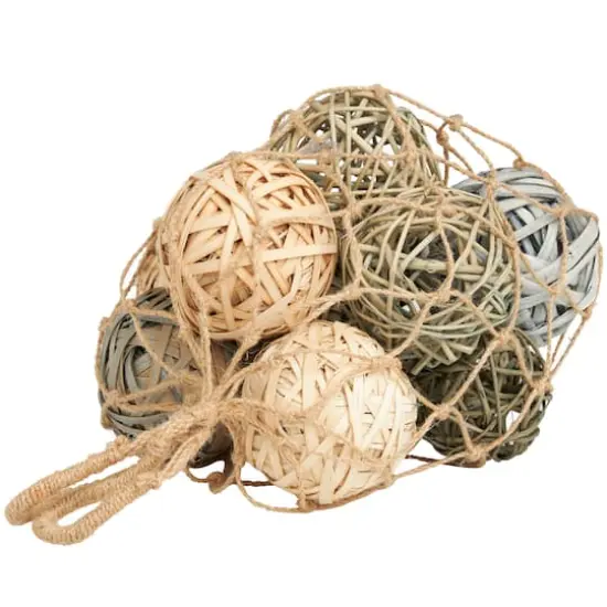 Cream Dried Plant Natural Foliage with Fishnet Bag {1}