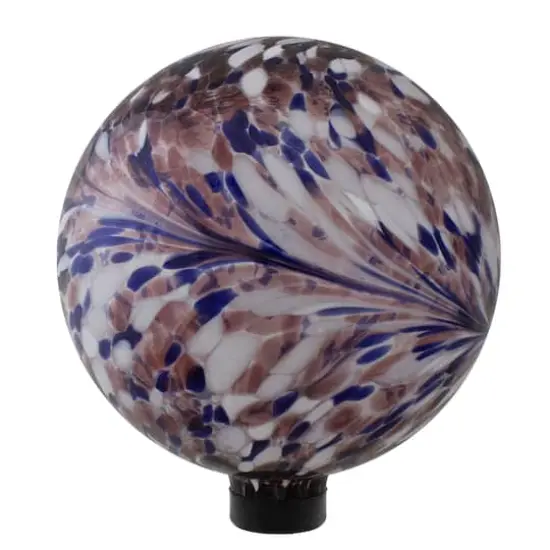 10" Purple & White Swirl Garden Gazing Ball {1}