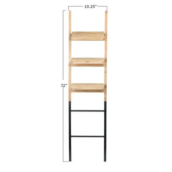 Hello Honey&reg; 72" Fir Wood Ladder Shelf with Metal Base {4}