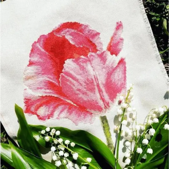 Alisa Tulips. Crimson Glow Cross Stitch Kit {3}