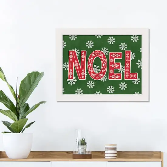 Scandinavian Noel White Framed Print {3}