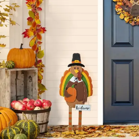 Glitzhome&reg; 30.25" Thanksgiving Wood Turkey Porch D&eacute;cor {3}