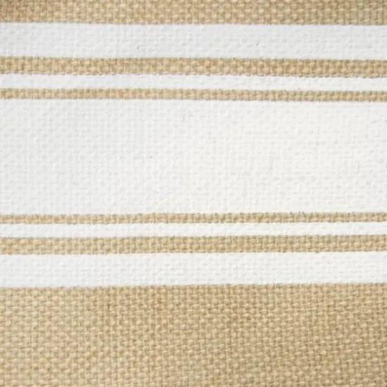 DII&reg; 12" Round Border Burlap Bin White {6}