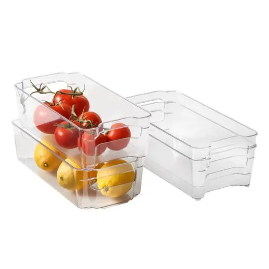 Honey Can Do Clear BPA-Free Stackable Refrigerator Organizer Storage Bins Set {19}