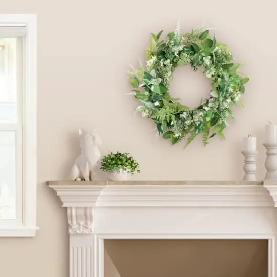 26" Artificial Eucalyptus Floral Spring Wreath {3}