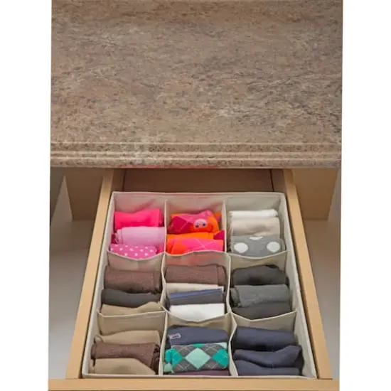 Simplify Cream 9-Compartment Drawer Organizer {4}
