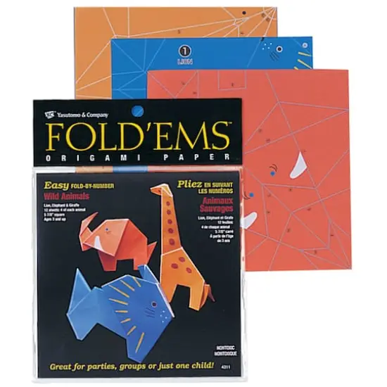 Yasutomo&reg; Fold 'Ems Origami African Animals Paper Project Pack {1}