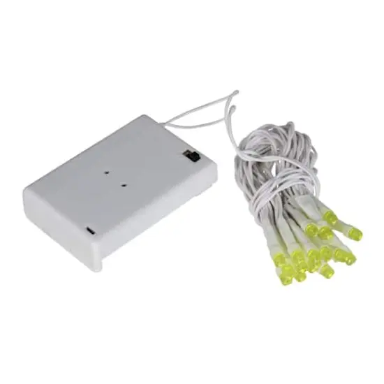 20ct. Green Battery Operated LED Wide Angle Christmas String Lights with White Wire {3}