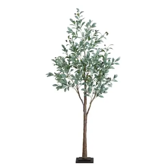 6ft. Pre-Lit Artificial Fruiting Olive Tree with Warm White LED Lights {1}