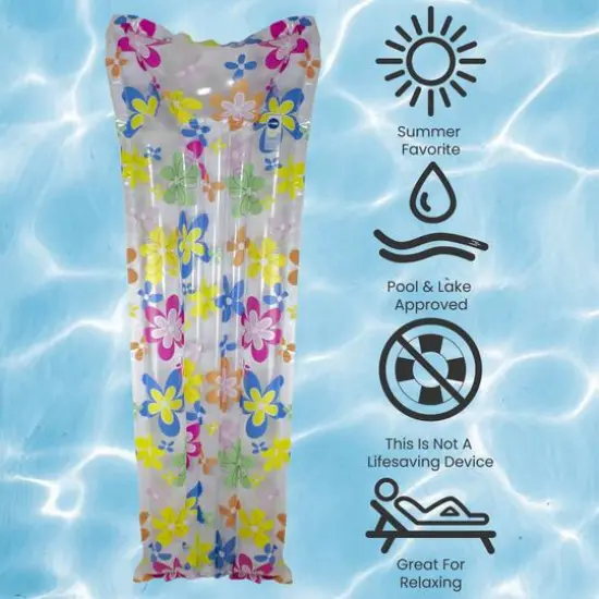 Pool Central 6ft. Multicolor Flowers Inflatable Swimming Pool Float {6}