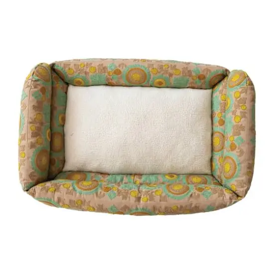 Hello Honey&reg; 39" Taupe, Green & Mint Floral Pet Bed {5}