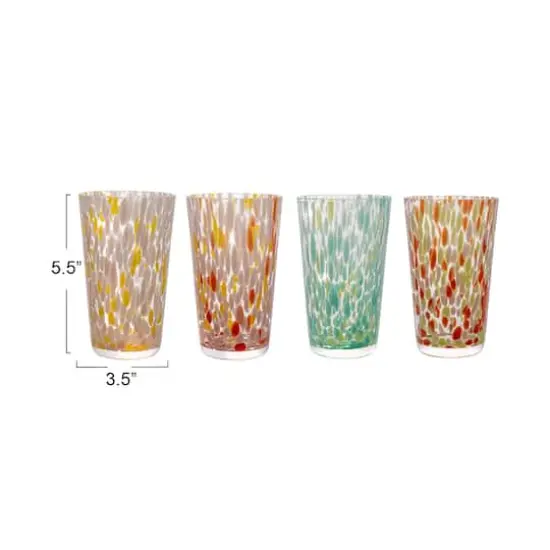 Hello Honey&reg; Round Varied Multicolor Drinking Glass Set {9}