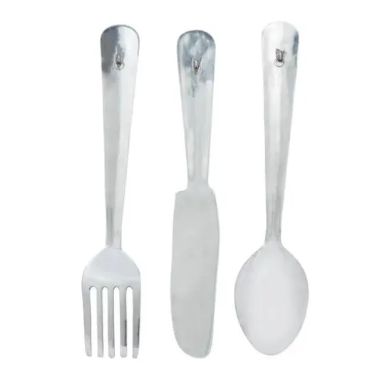 Silver Aluminum Flatware Wall Accent Set, 3ct. {6}