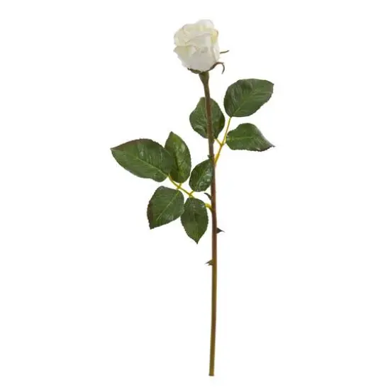 Rose Bud Flower Stem, 12ct. White {1}