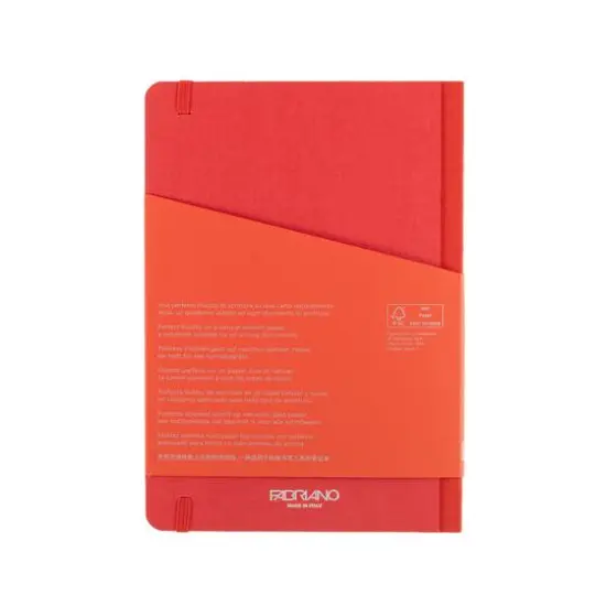 Fabriano® EcoQua Plus A5 Dotted Red Fabric-Bound Notebook {10}