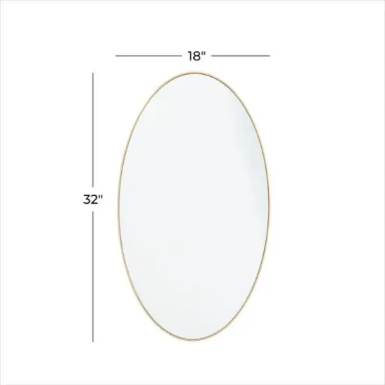 Gold Contemporary Wall Mirror, 18" x 1" x 32" {6}