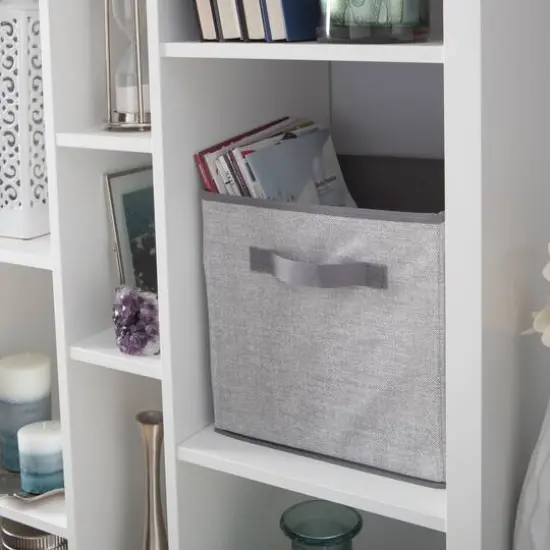 Simplify 12" Collapsible Heather Gray Storage Cube {6}
