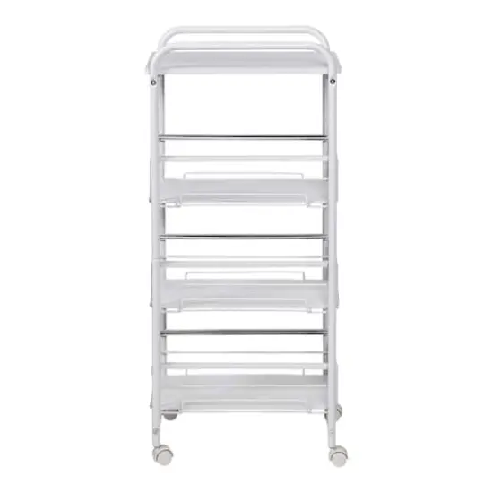 Honey Can Do White 4-Tier Slim Rolling Cart {8}